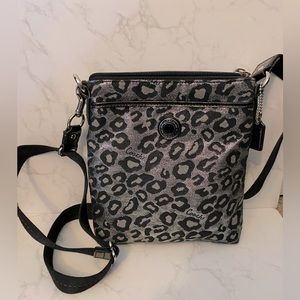 Coach leopard print cross body bag